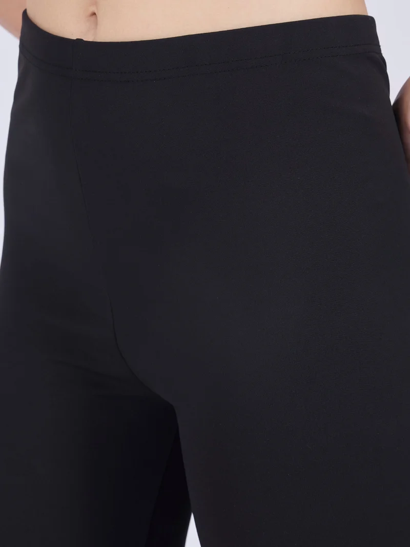 Outzidr  Black Basic Solid Leggings for Women | Best Price UAE